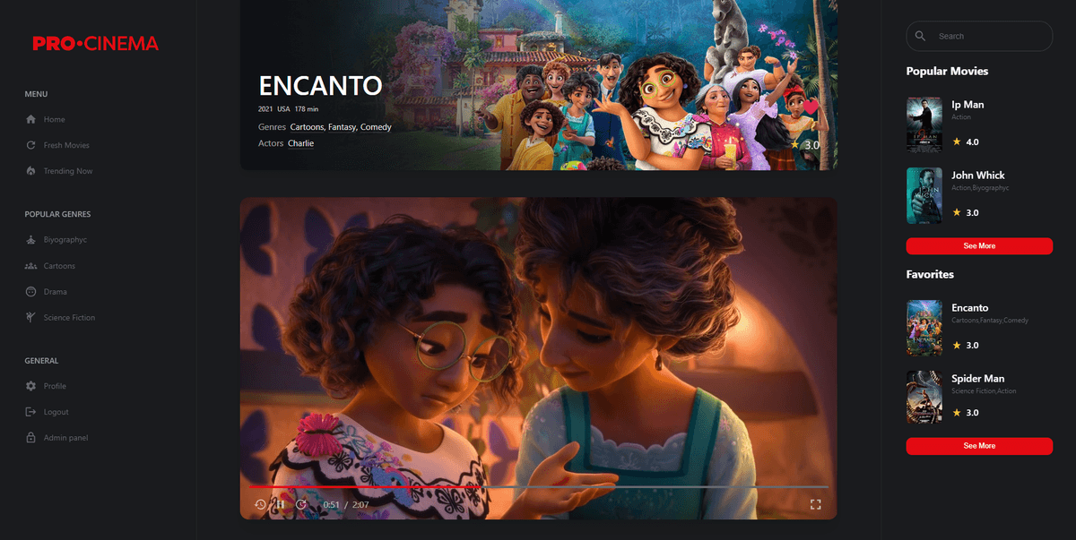 Full-Stack Cinema Web Application